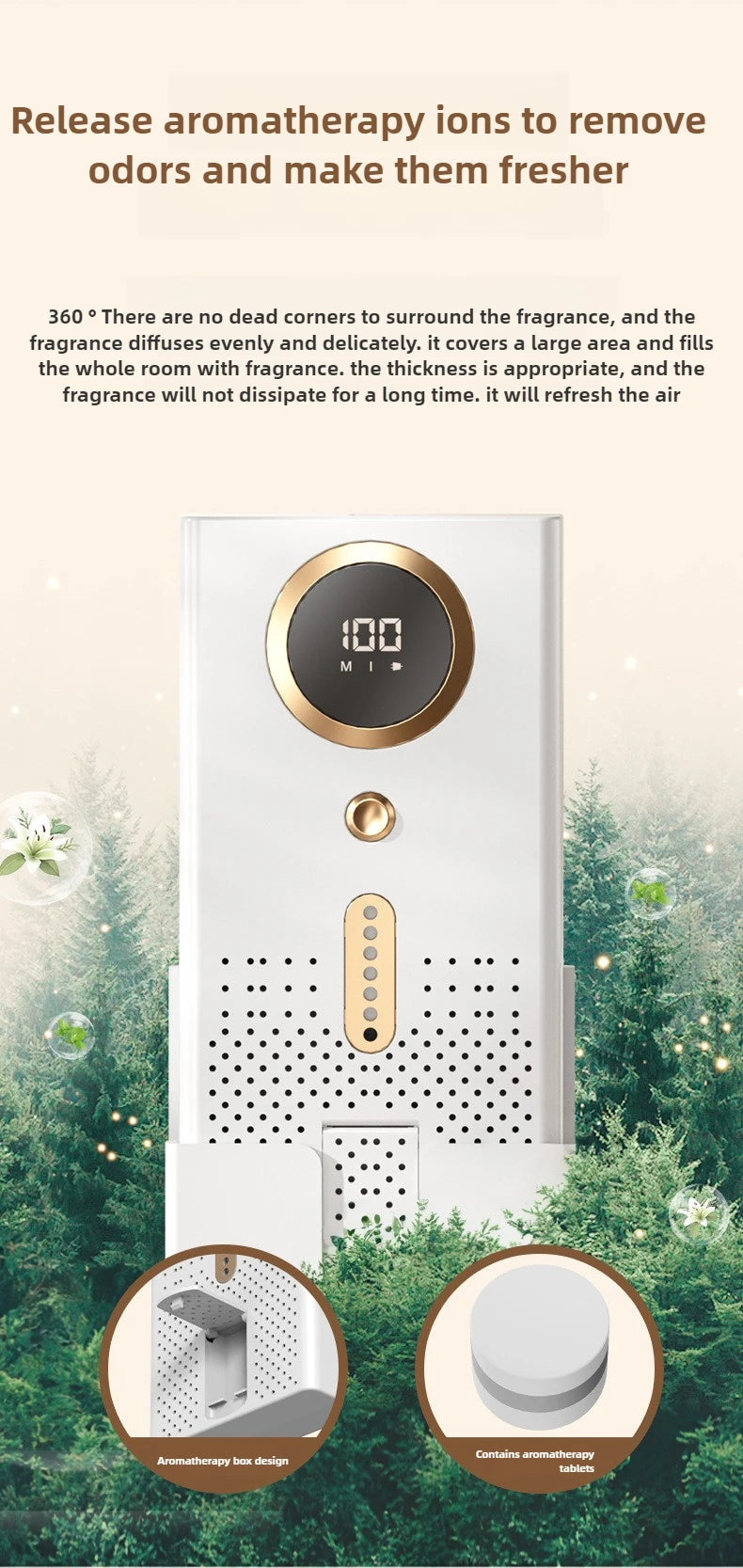 USB Car & Home Air Purifier with Ozone & Negative Ion Deodorization – Silent Touch Control (≤36dB)
