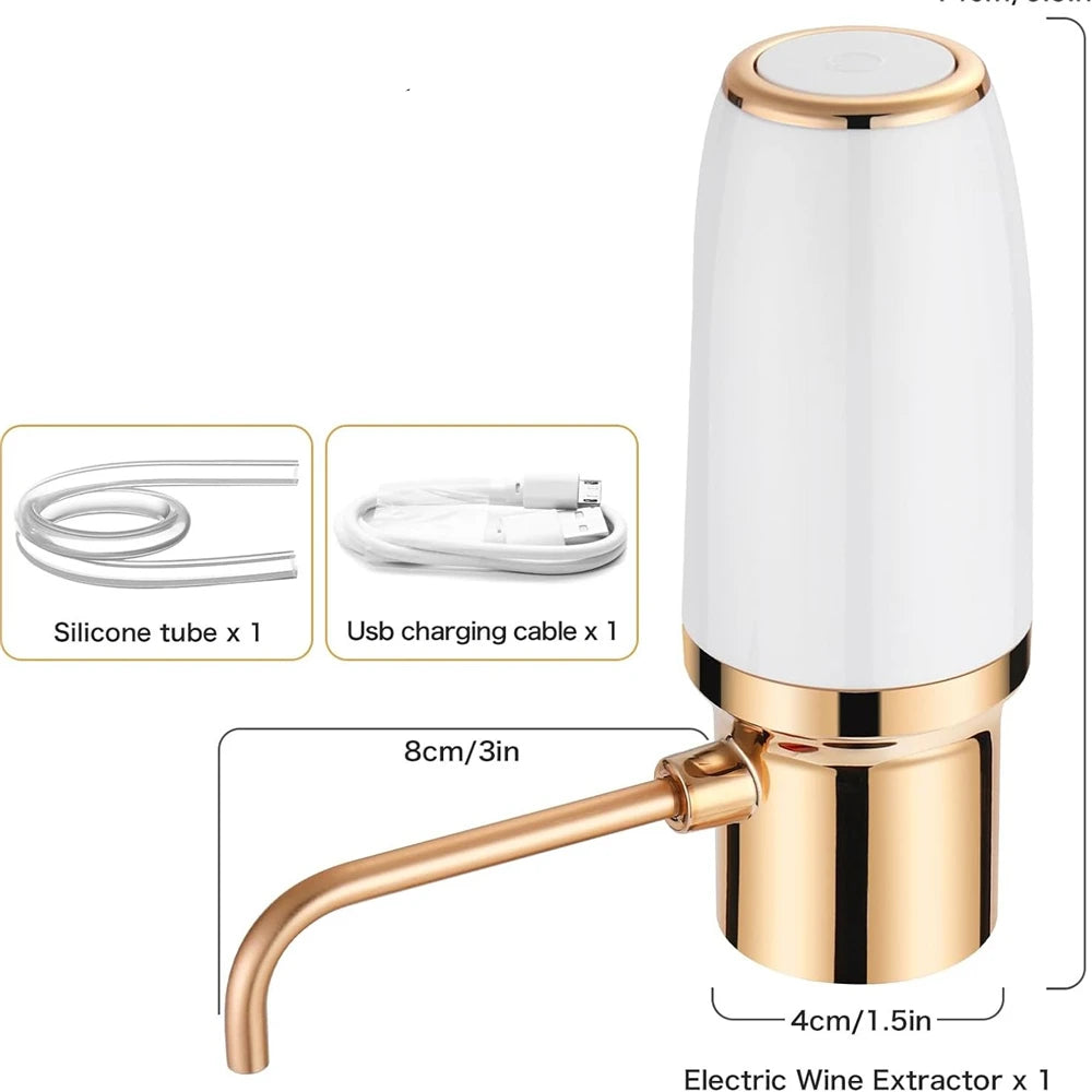 Electric Wine Decanter & Aerator – Instant USB Rechargeable Automatic Wine Pourer for Home Bar