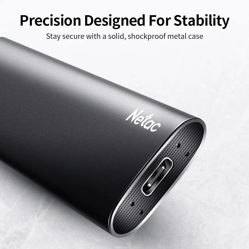 Netac ZSLIM Portable External SSD – Shockproof USB 3.0 Storage with 3-Year Warranty