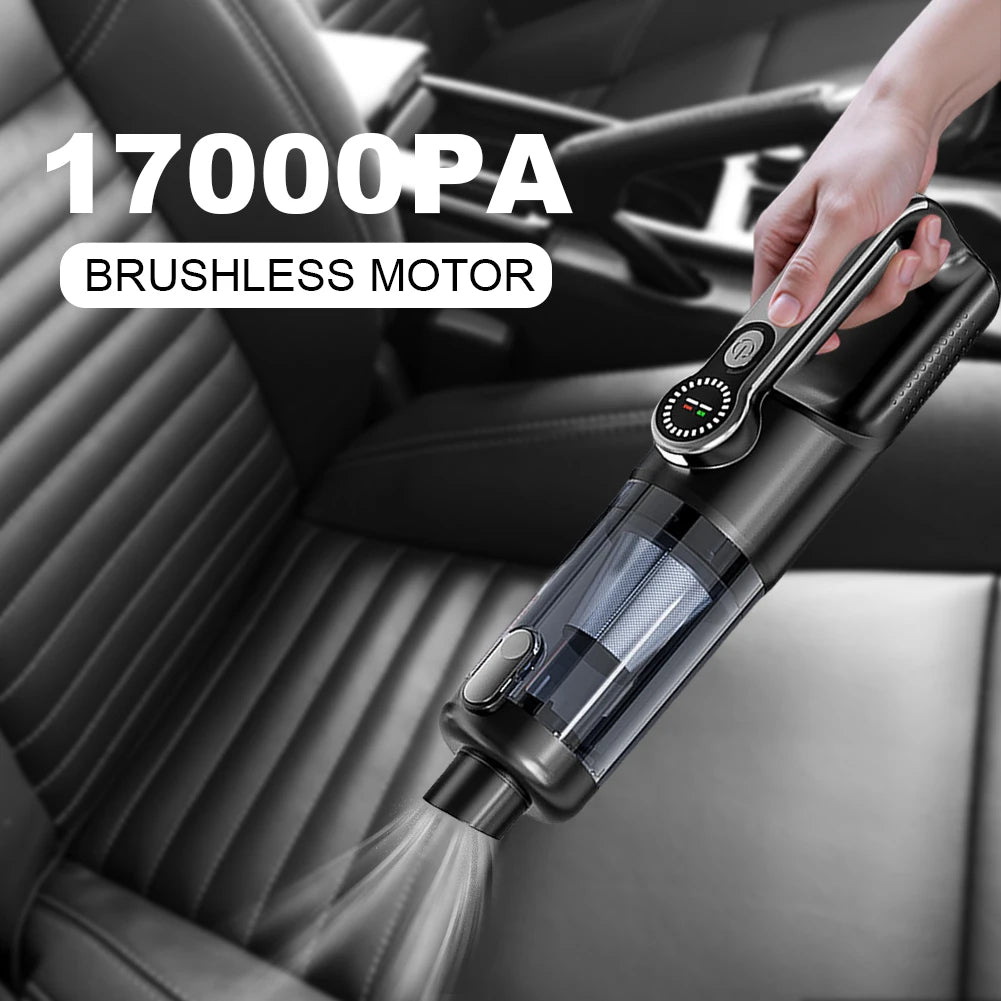 Alloet 2-in-1 Car Vacuum Cleaner & Compressed Air Duster – 17000Pa Suction, Rechargeable