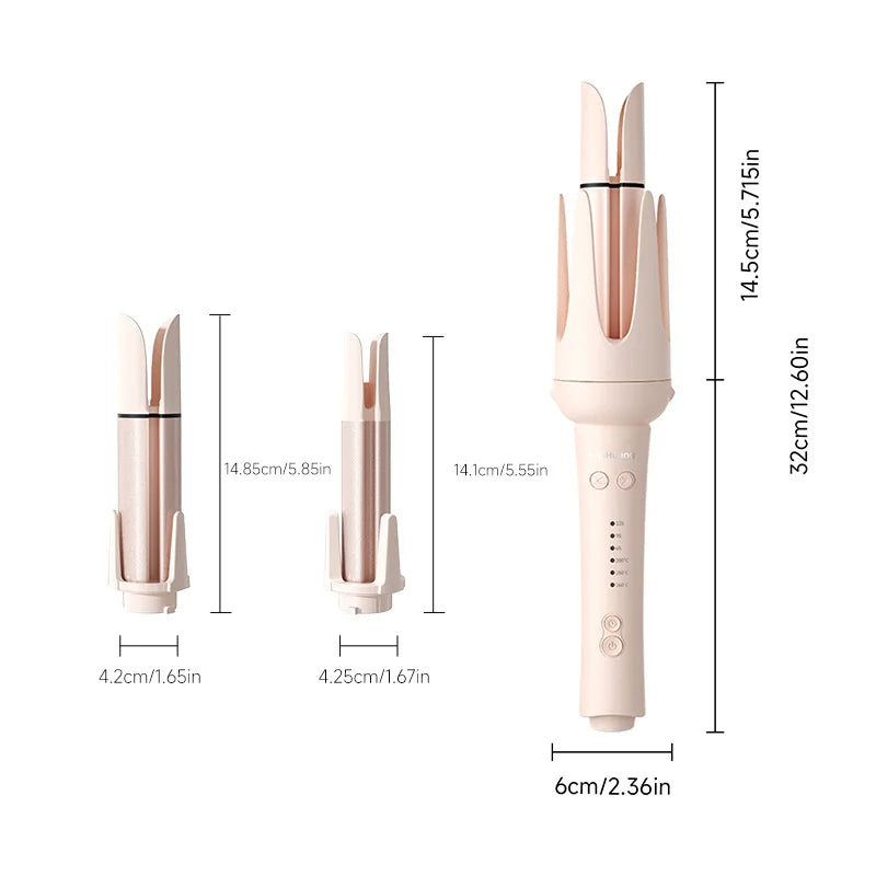 Automatic Rotating Hair Curler – 32mm Ceramic Wave Curling Iron with Interchangeable Barrels