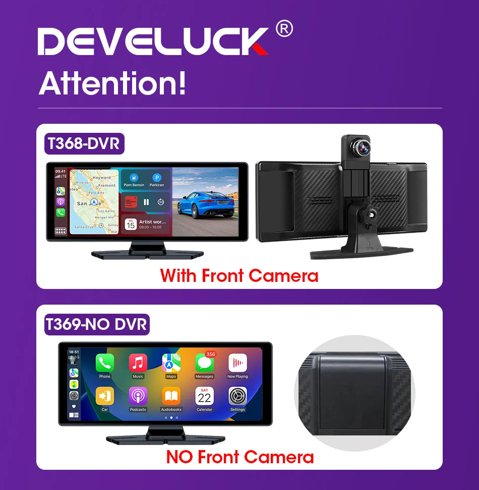 Develuck 11.26” 4K Smart Rearview Mirror Dash Cam with CarPlay & Android Auto