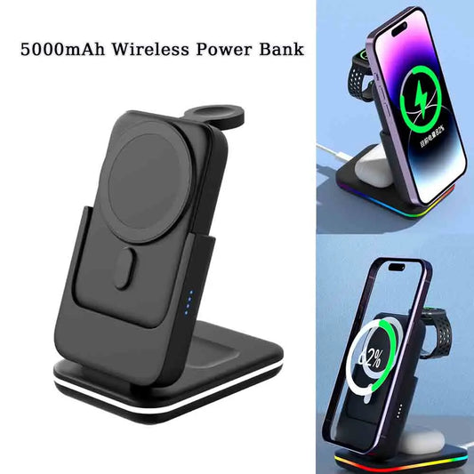 Portable Wireless Power Bank 23W – Magnetic Fast Charge for iPhone, AirPods & Apple Watch
