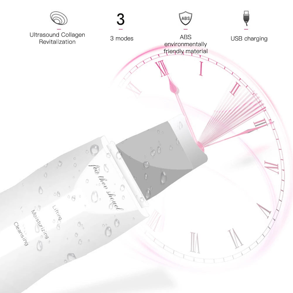 MERALL Ultrasonic Skin Scrubber – EMS Ion Deep Pore Facial Cleaner