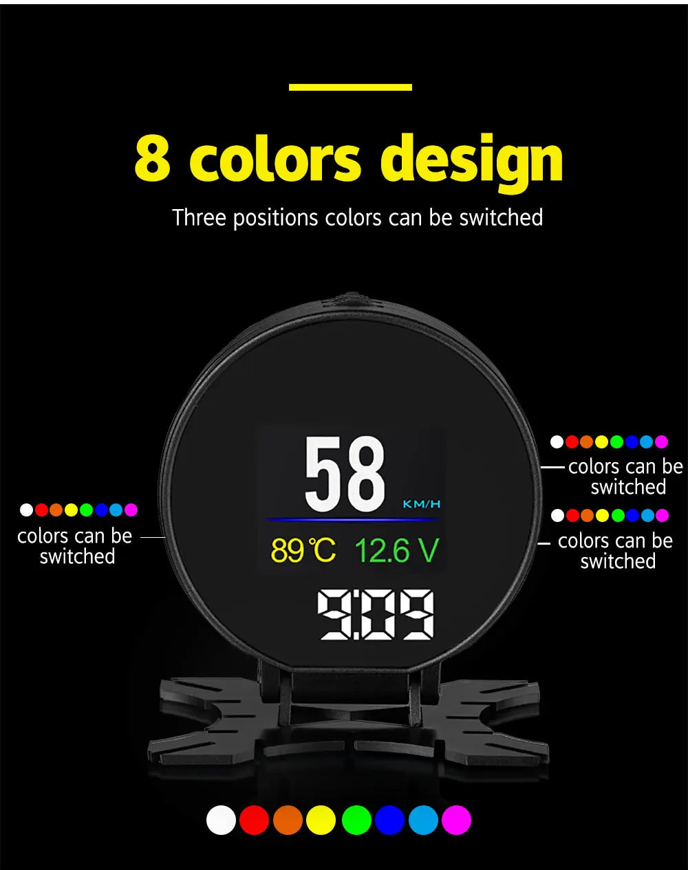 P15 OBD Smart Head-Up Display – Digital Speedometer, RPM, Water & Oil Temperature, Turbo Pressure, OBD2 Multi-Function HUD