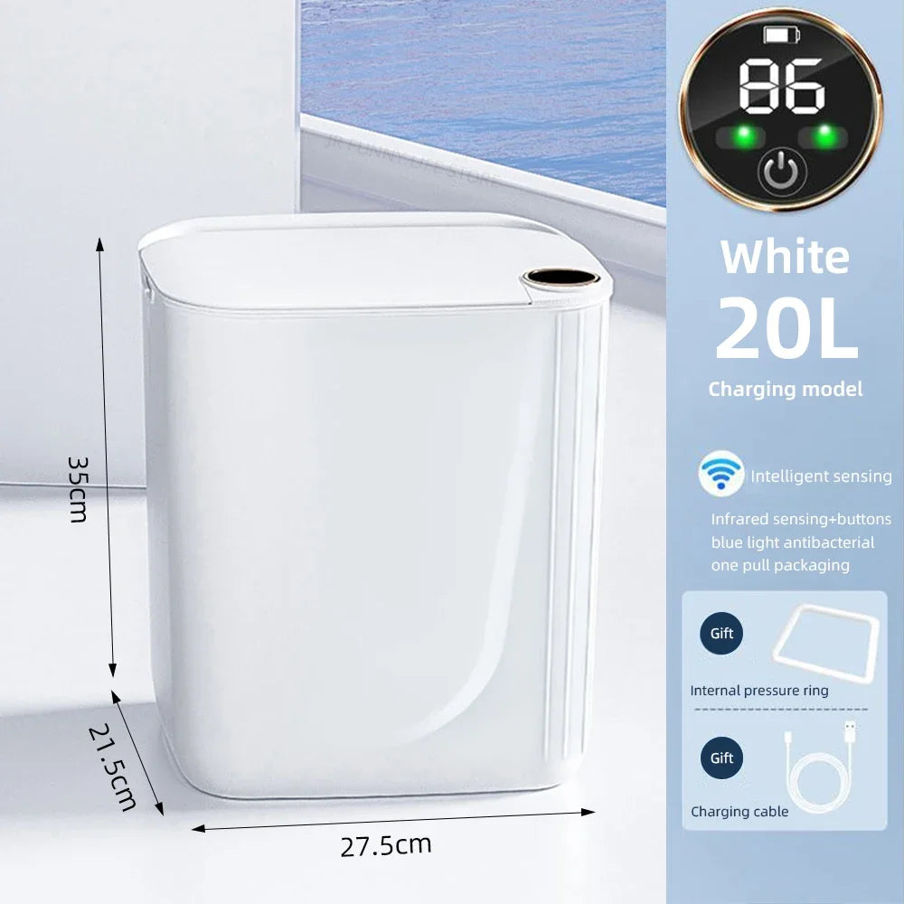 18L/20L Automatic Smart Trash Can – IPX5 Waterproof, Antibacterial Lamp, Long Battery Life
