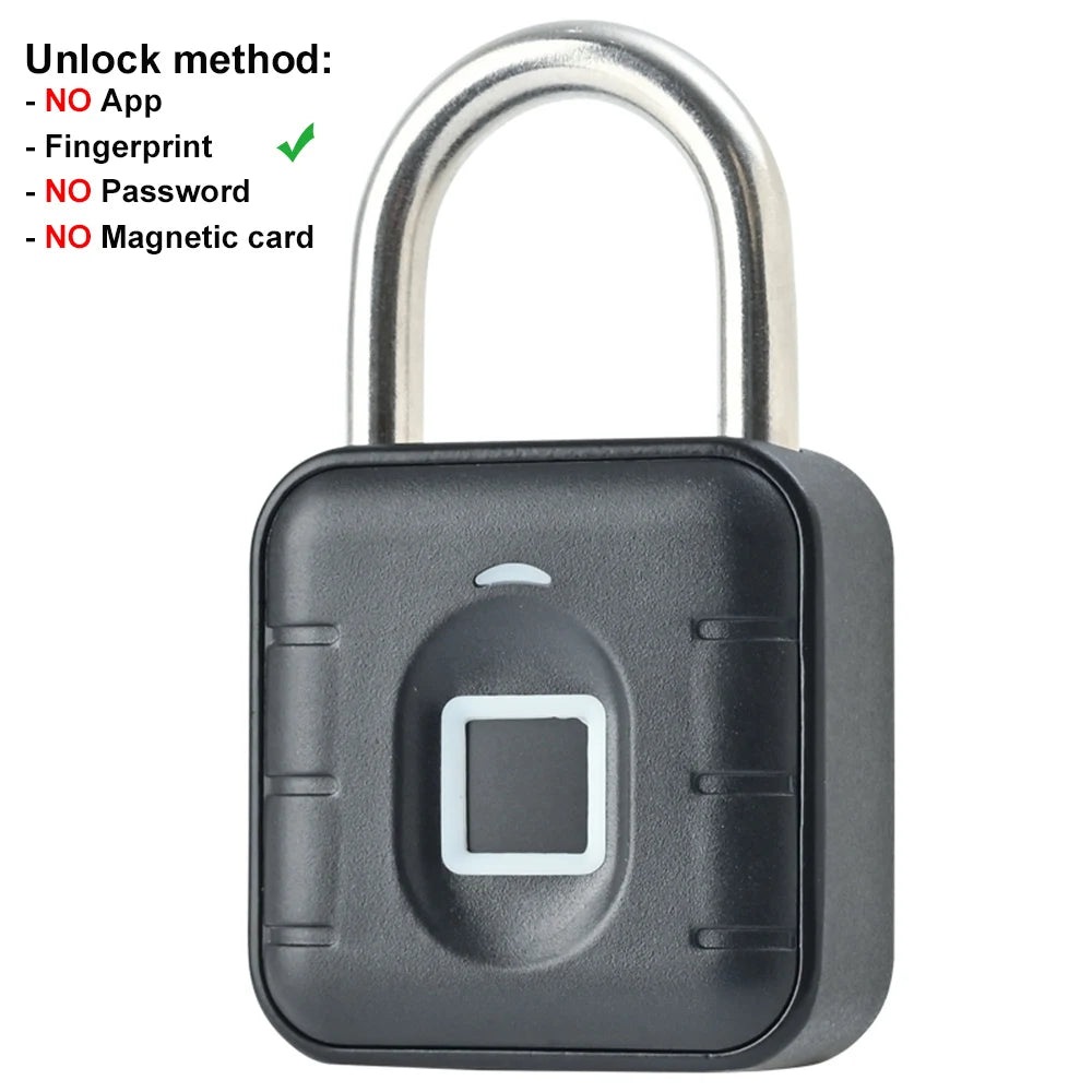 Biometric Fingerprint Padlock – Portable Keyless Lock for Locker & Luggage