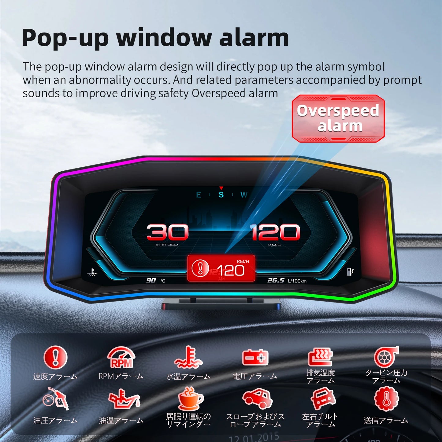 MAIMEIMI P4 OBD2 + GPS Head-Up Display – Smart Digital Speedometer, Fuel Consumption & Car Diagnostic HUD