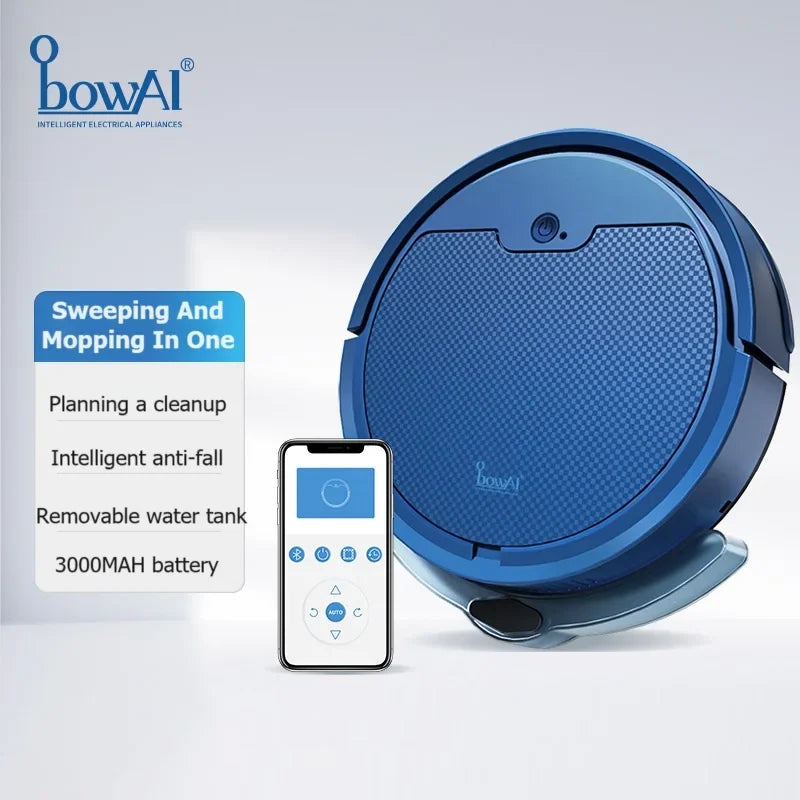 OBOW AI Smart Robot Vacuum & Mop – 2000Pa Suction, App Control, 80-Min Runtime