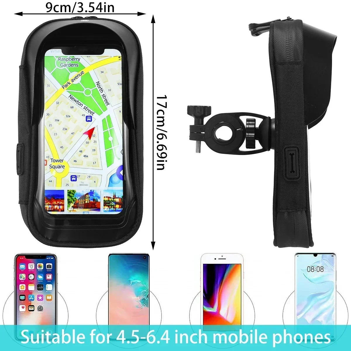 Handlebar Phone Holder Bag – Touch Screen Bike & Motorcycle Mount