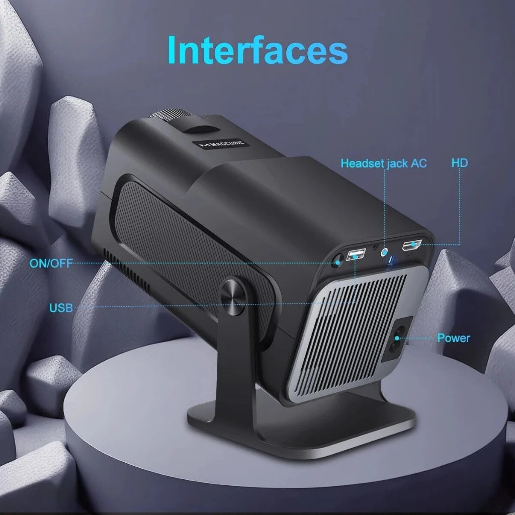 Portable 4K Android Projector – Full HD 1080P, Bluetooth, Indoor & Outdoor Use