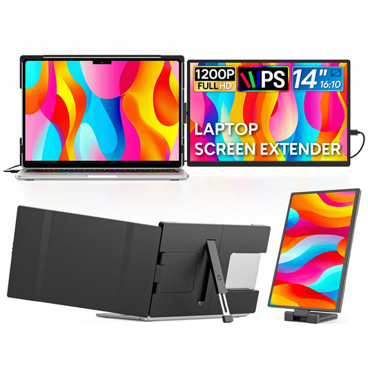 Dopesplay 14″ Dual Screen Laptop Extender | 1200P IPS 16:10 | USB-C Plug & Play | Portable Monitor