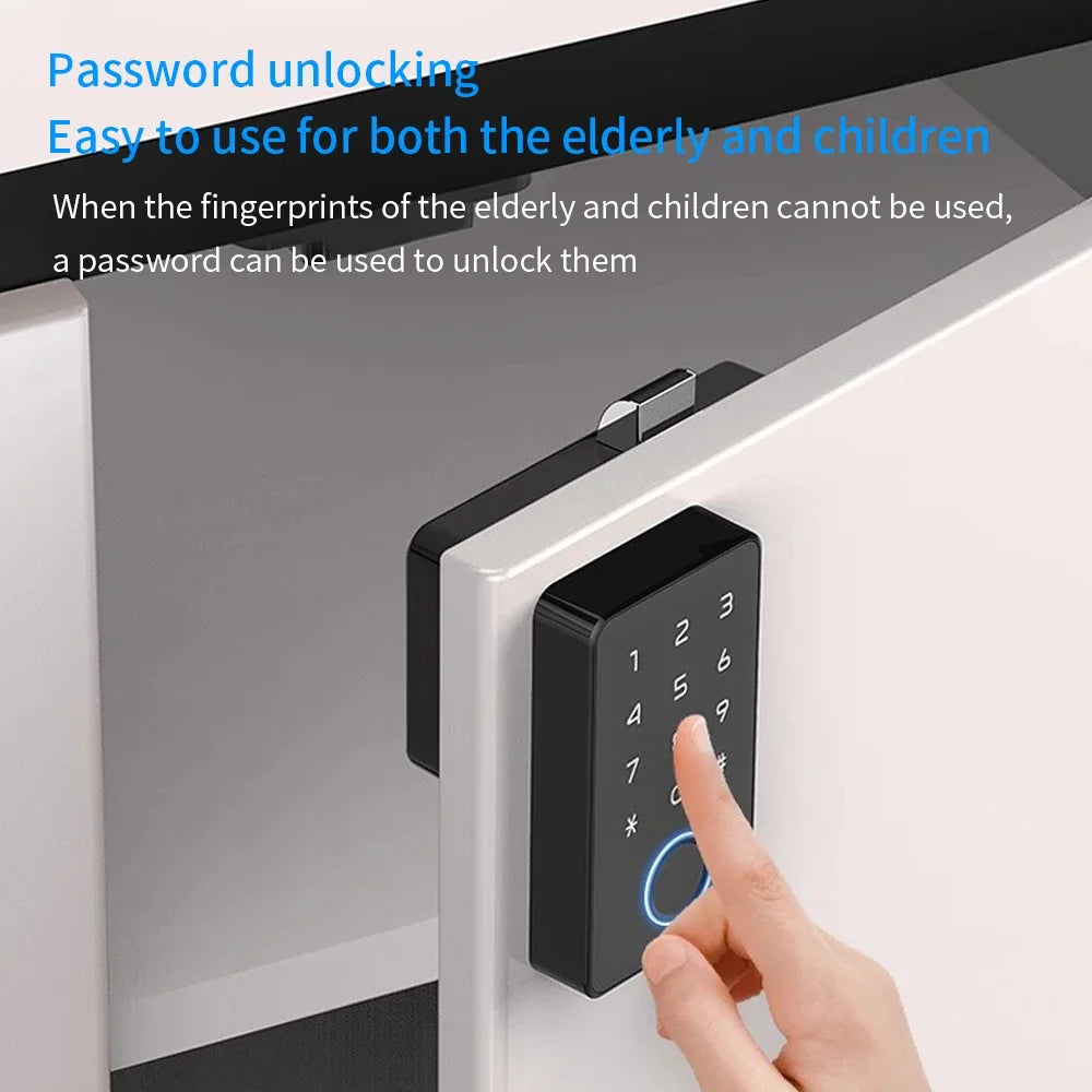 LUCKING DOOR Tuya Smart Fingerprint Cabinet Lock – Bluetooth App, Password & Key Unlock