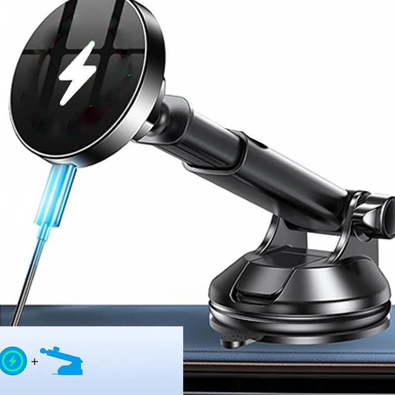 30W Magnetic Wireless Car Charger with Cooling Fan – Qi Fast Charging for iPhone