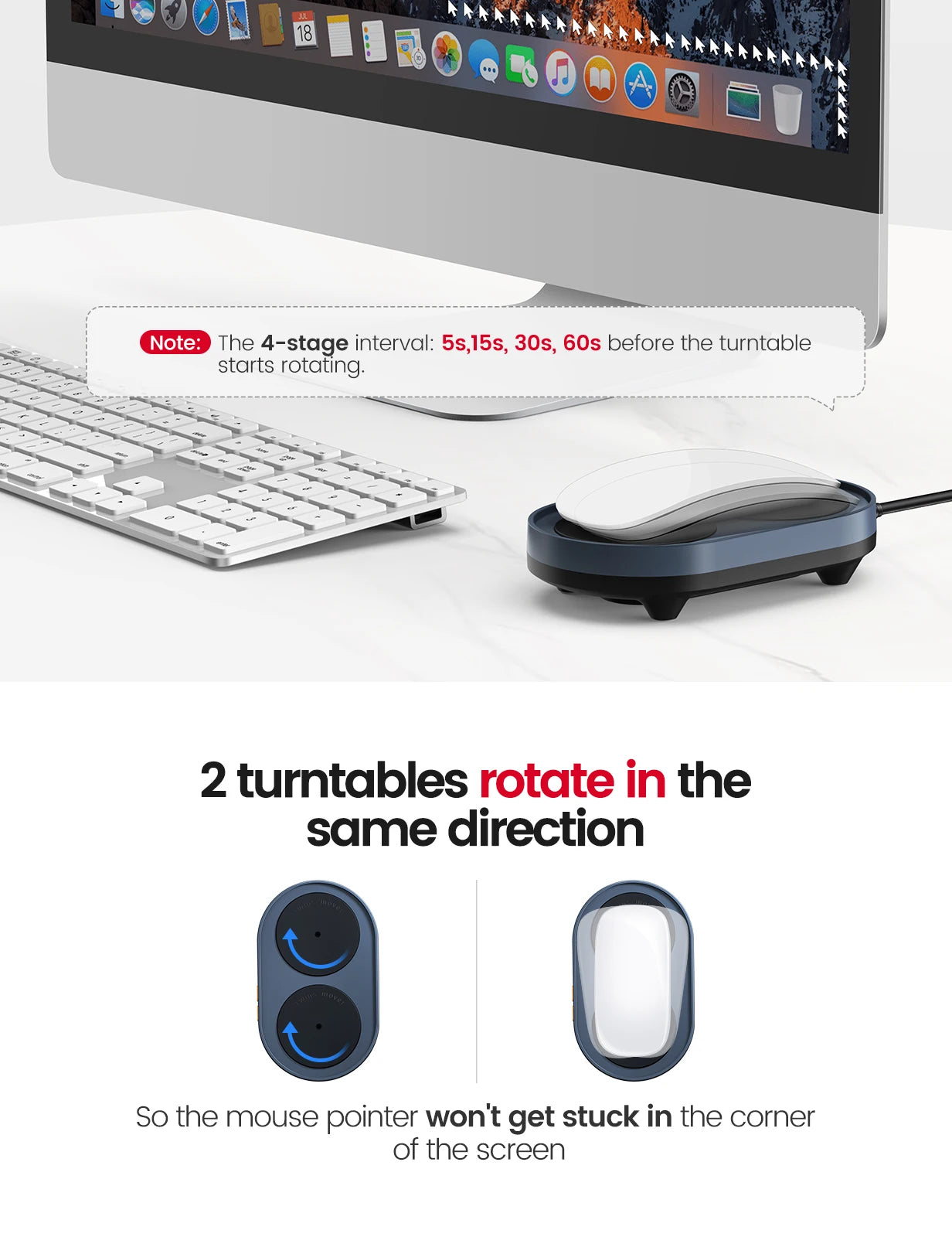 Undetectable Mouse Jiggler Pad – Twin Turntables, No Software Required