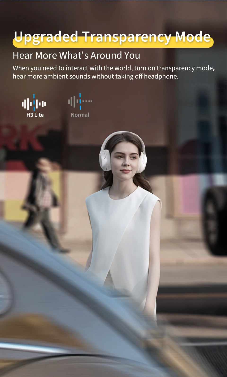 H3 Lite ANC Wireless Headphones – 60H Battery, Bluetooth 5.3, Dual-Device