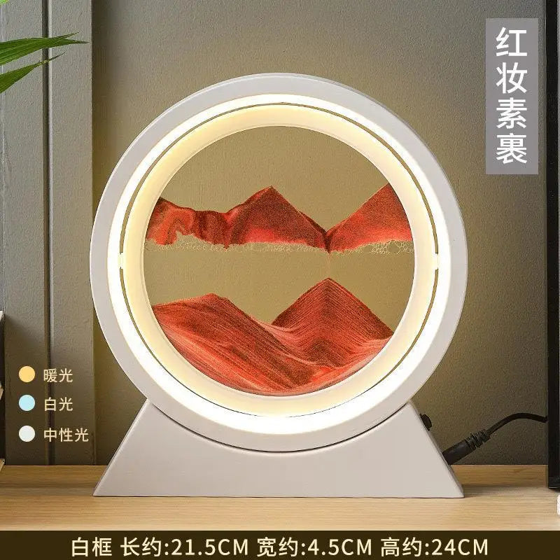 Rotating Quicksand Art Lamp | 360° Moving Sand Glass Atmosphere Light