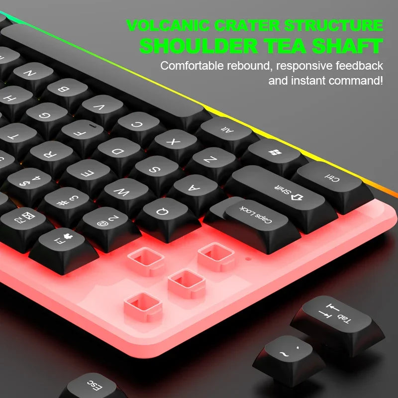 Full-Size 104 Keys Wired Keyboard – Splash-Proof USB Keyboard for PC & Office