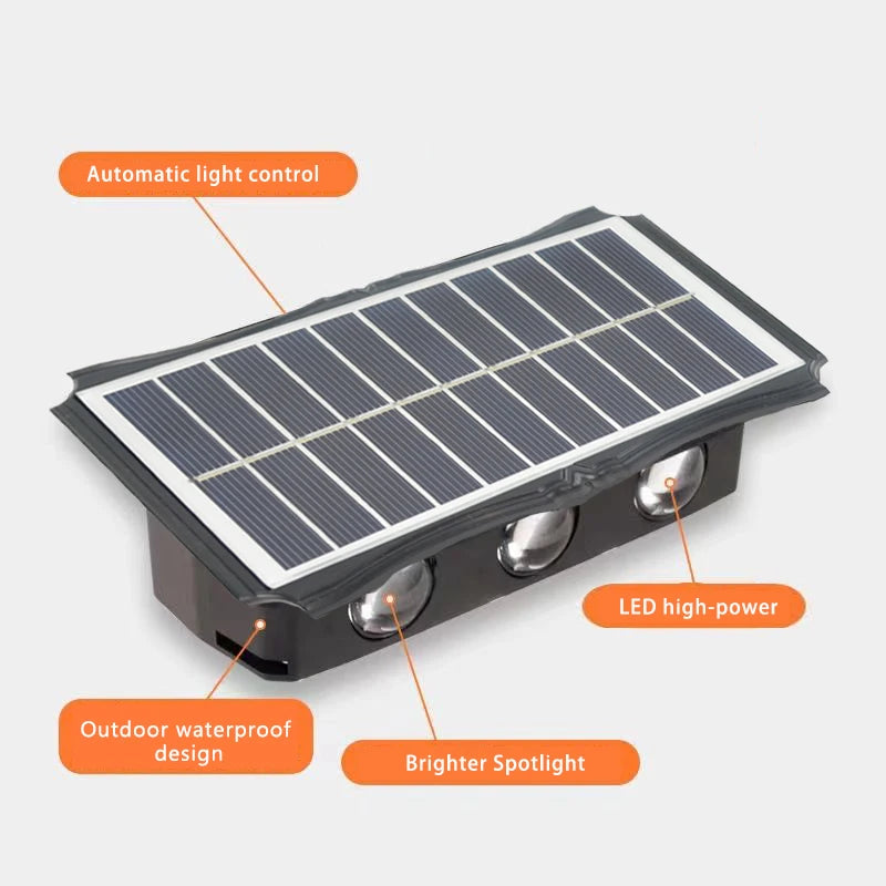 CHENBEN Solar LED Wall Light | IP65 Waterproof Outdoor Wall Lamp, Warm/RGB