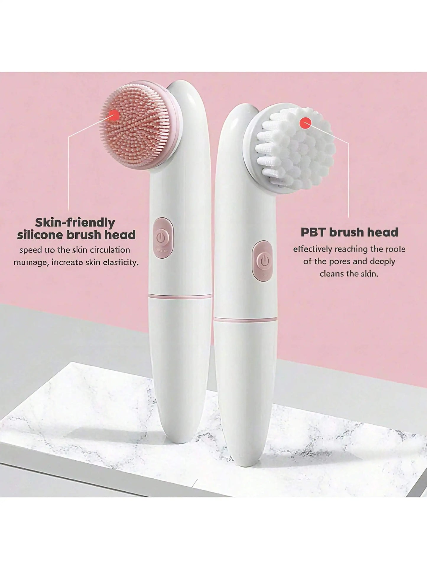 Electric Facial Cleansing Brush – Battery Powered Waterproof Face Cleanser