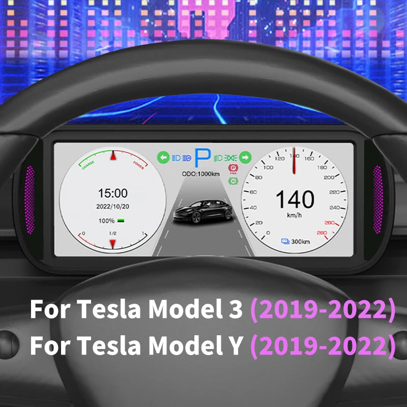 KWHUD 6.8″ Tesla Instrument Cluster HUD – HD IPS Dashboard Display for Model 3 & Model Y (2019–2022)