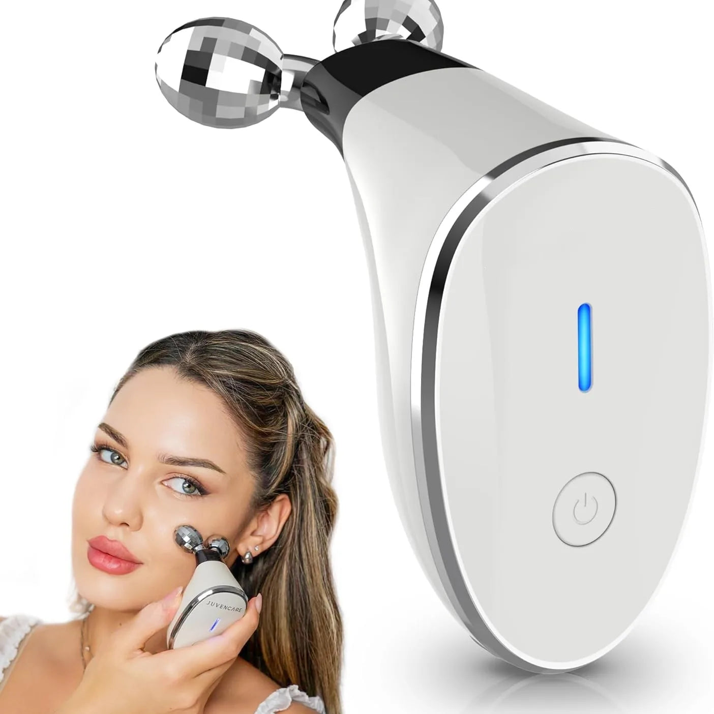 GYLOV Microcurrent Facial Massager – EMS Face Roller for Lifting & Glow