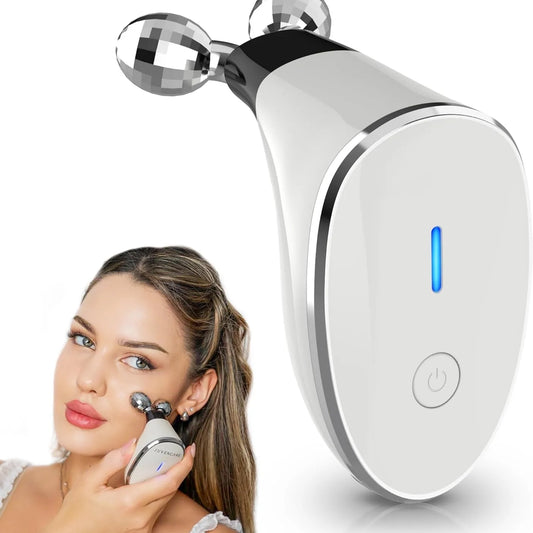 GYLOV Microcurrent Facial Massager – EMS Face Roller for Lifting & Glow