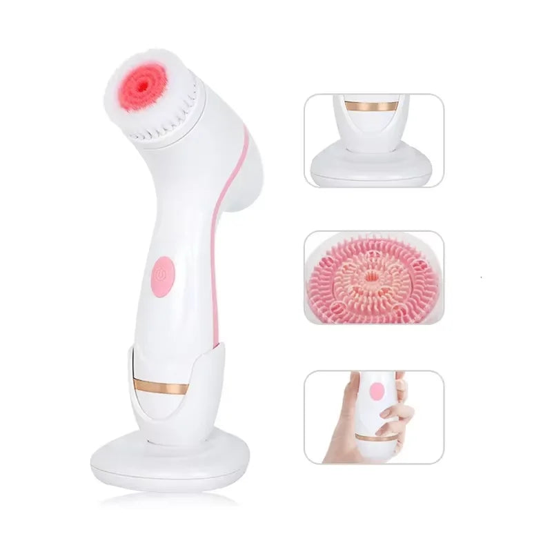 Electric Facial Cleanser – IPX7 Waterproof Multi-Brush Skin Cleaning Device