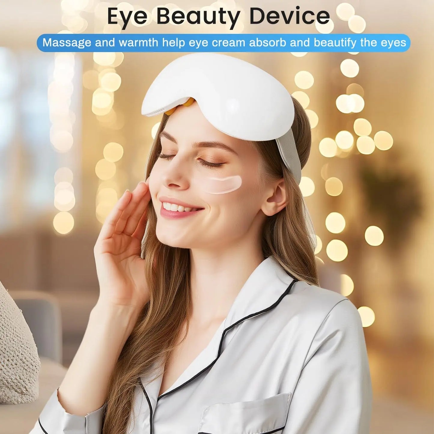 VIMYSHOW Heat & Cool Eye Massager – 12 Node Acupressure with Bluetooth Music