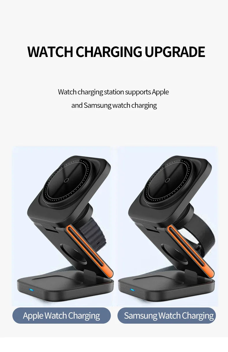 30W Magnetic Wireless Charger Stand – iPhone, Apple Watch & AirPods