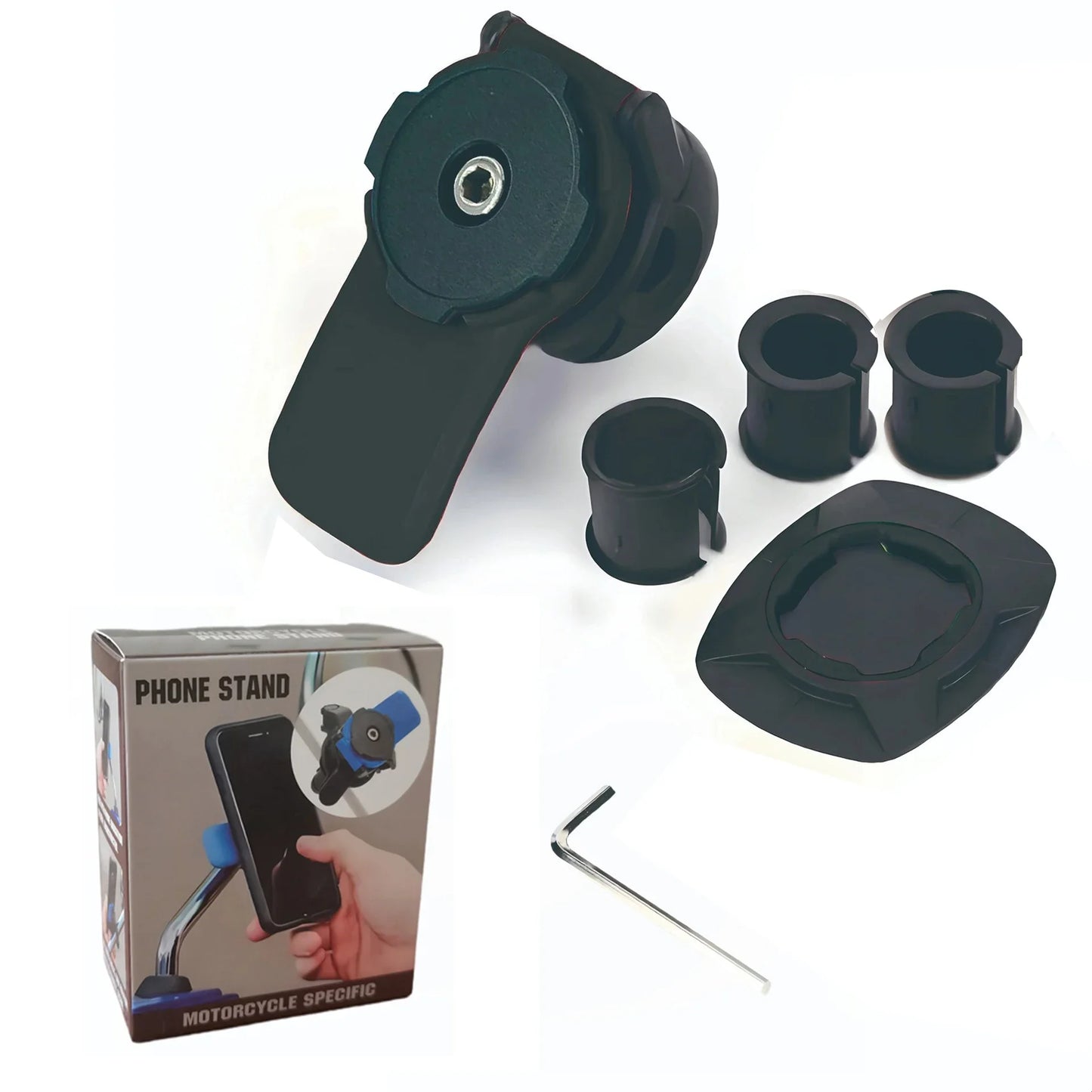 360° Rotating Bicycle & Motorcycle Phone Holder – Shockproof Rear-View Mirror Mount (4.7–7.2″)