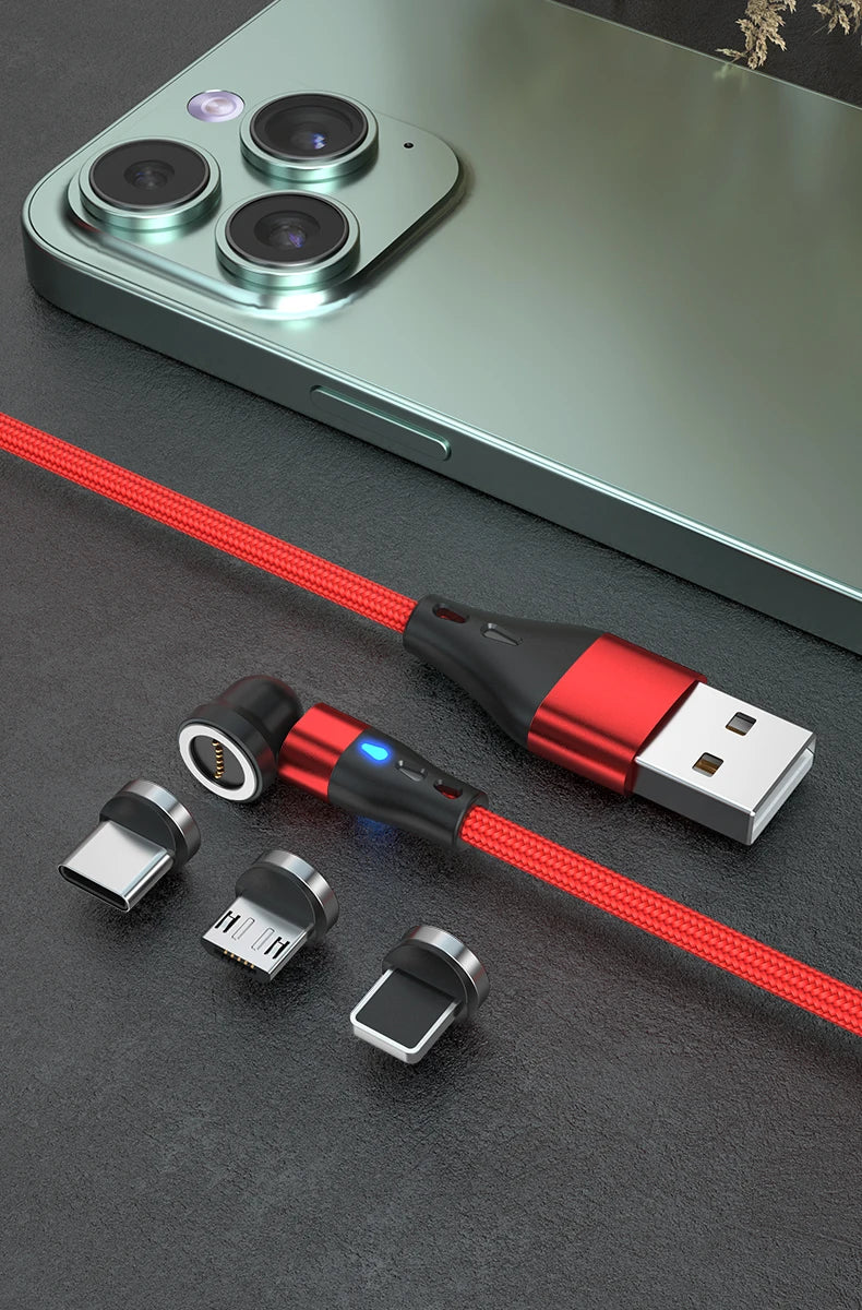 540° Magnetic USB-C Cable 5A – Rotating Fast Charge Cable (Charging Only)