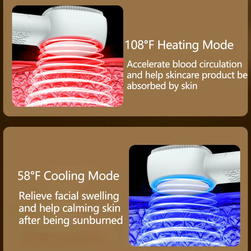 Alwafore Rechargeable Silicone Facial Cleansing Brush with Hot & Cold Compress – IPX6 Waterproof Deep Clean Tool