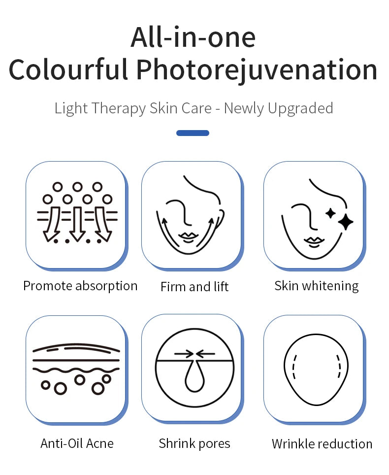 Pyeeyan 7-Color LED Face & Neck Mask – USB Powered Full-Spectrum Skincare Beauty Device