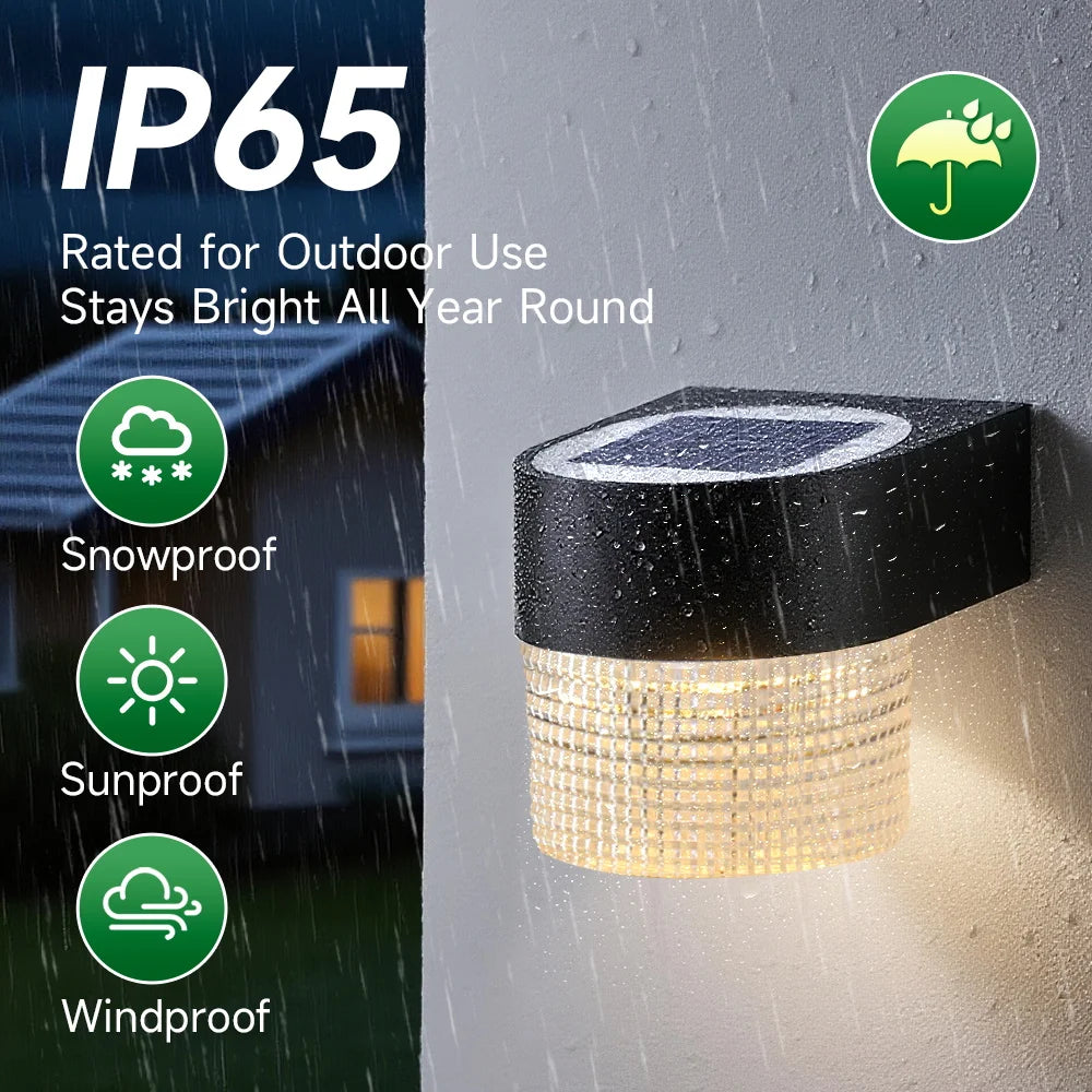 CHENBEN Solar LED Wall Light | IP65 Waterproof Outdoor Wall Lamp, Warm/RGB