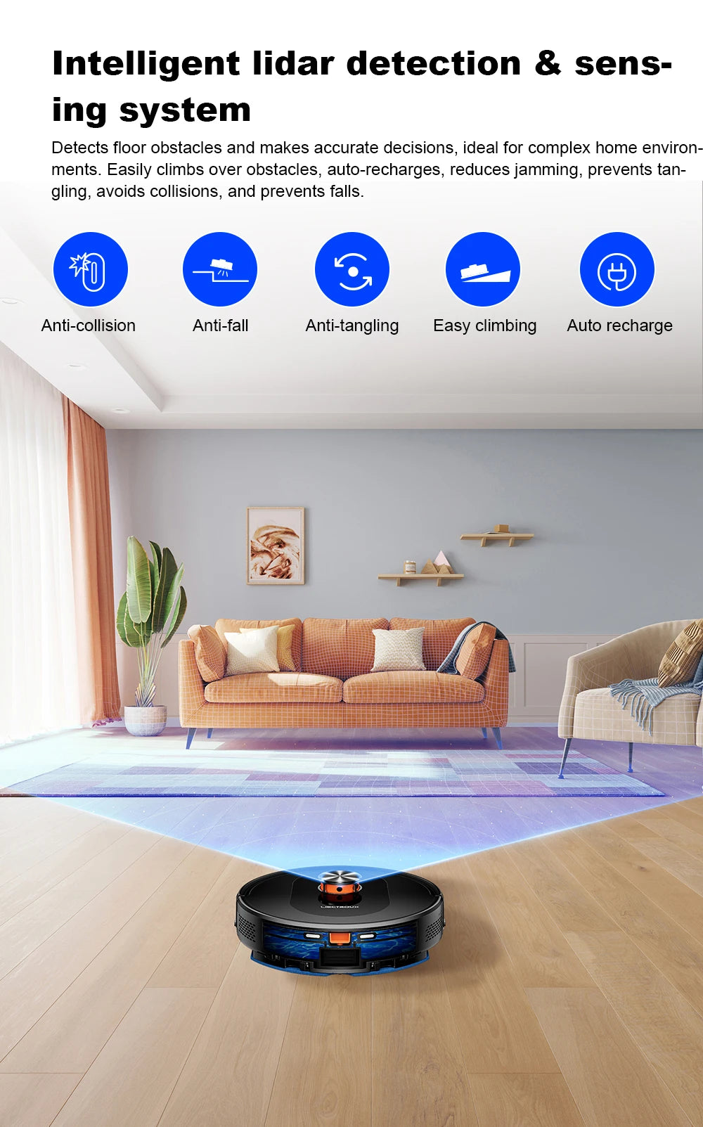 Liectroux T9 Robot Vacuum & Mop – 6500Pa LiDAR Mapping, Self-Empty Station, Dual-Band WiFi