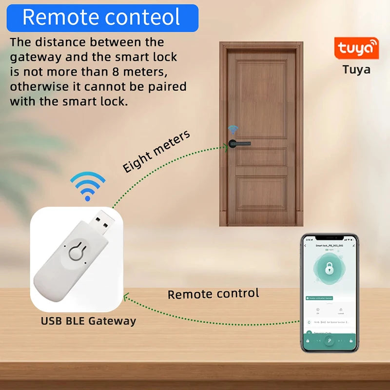 ZSF3 Smart Fingerprint Door Lock – Tuya Bluetooth App, Password & Key Unlock