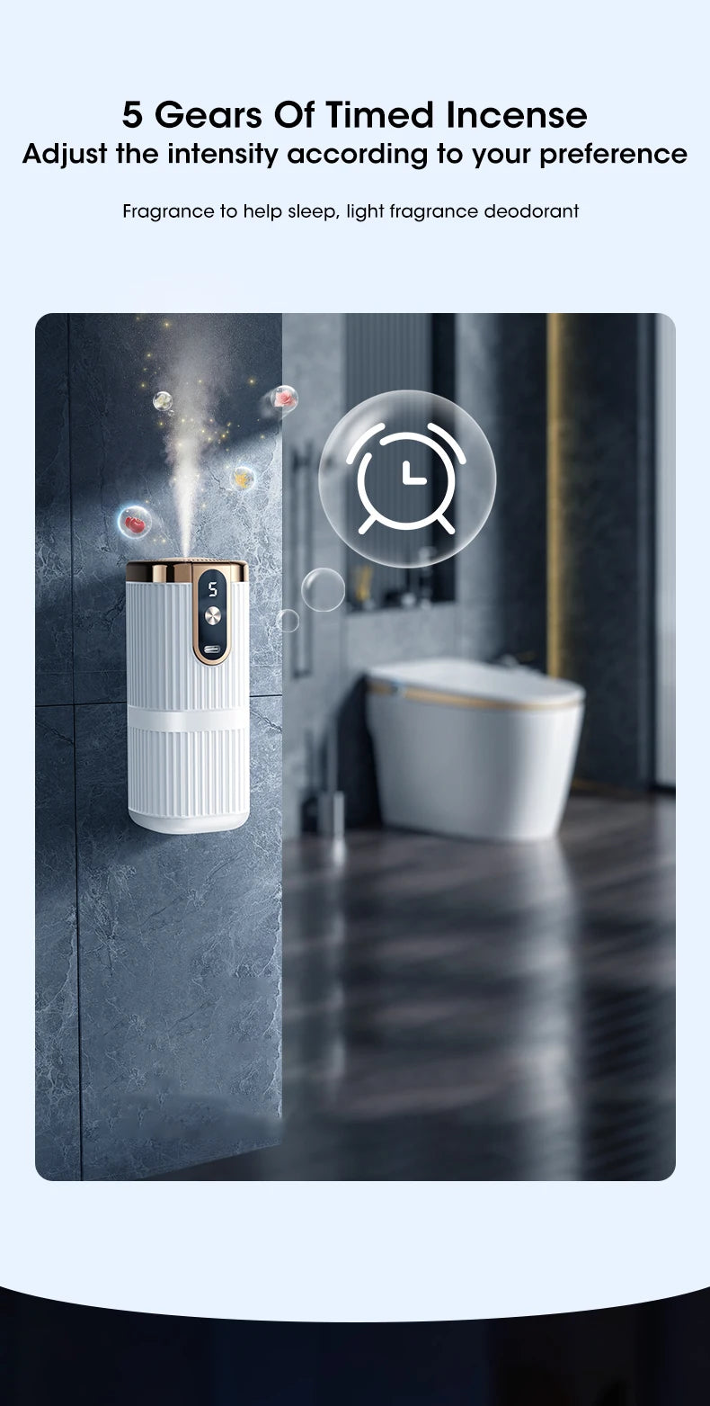 Mini Aromatherapy Machine Intelligent Essential Oil Diffuser USB Charging Five Level Adjustment Room Toilet Air Humidification