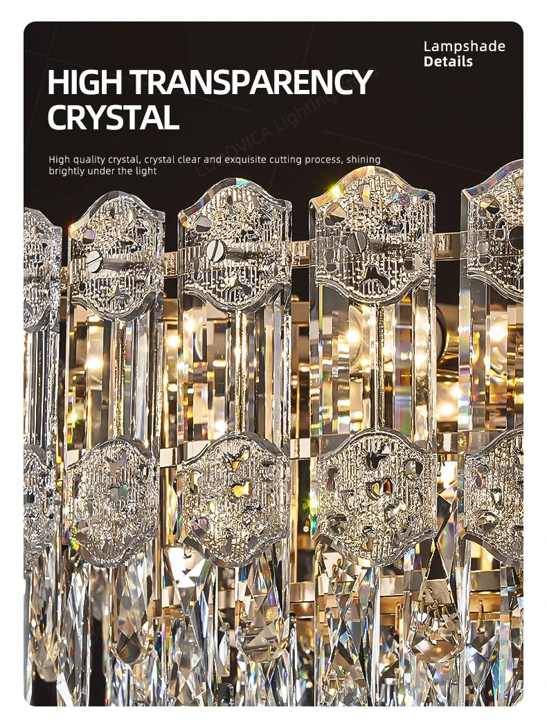 LUDOVICA Crystal LED Chandelier | Elegant Pendant Light for Bedroom & Dining