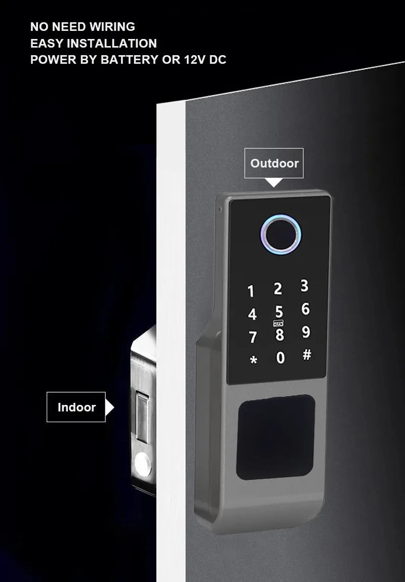 G23 Waterproof Smart Gate Lock – Fingerprint, Password, Card & Remote Unlock