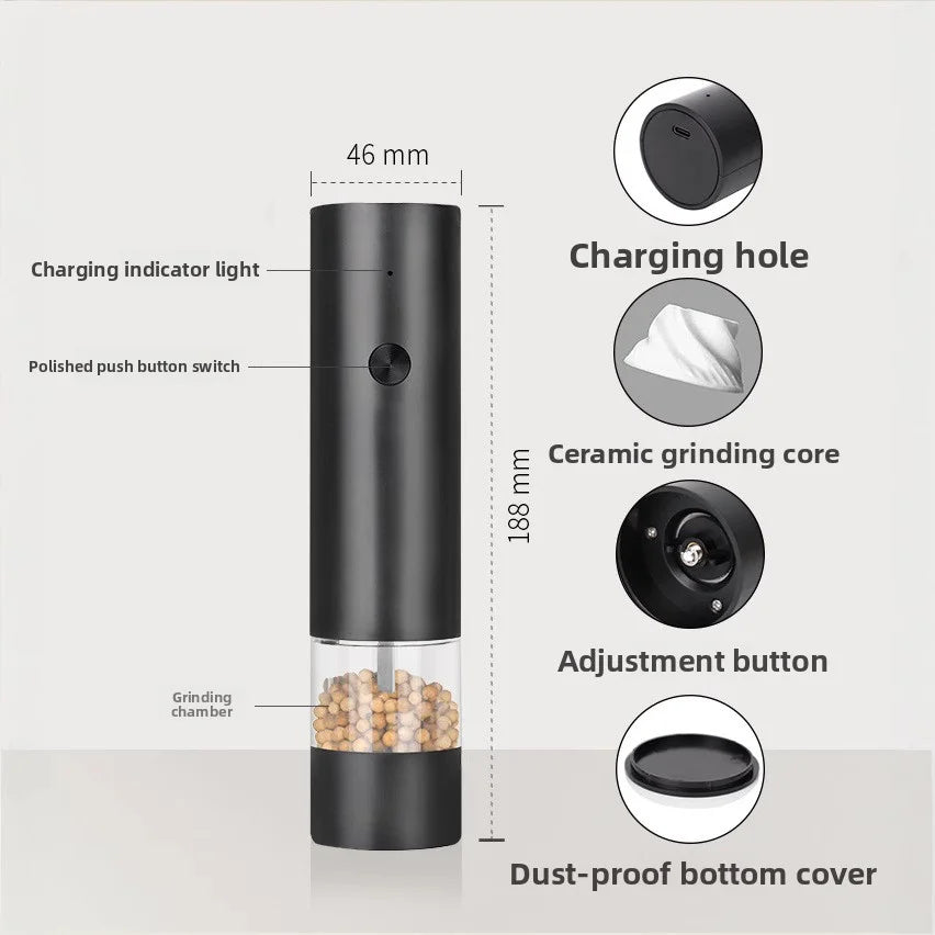 Rechargeable Electric Salt & Pepper Grinder Set – Kitchen Gift