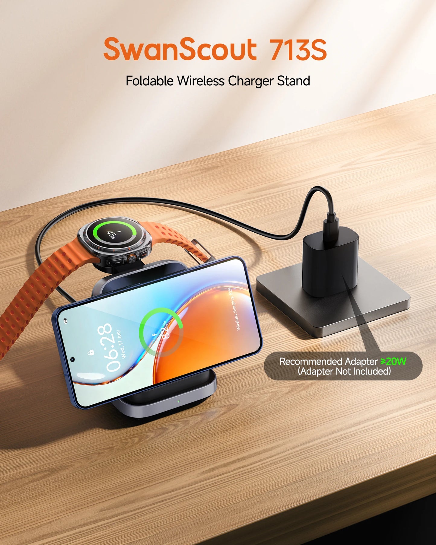 3-in-1 Wireless Charging Station 15W for Samsung Galaxy, Watch & Buds