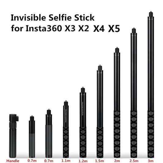 Aluminum Selfie Stick for Insta360, GoPro & DJI Action Cameras