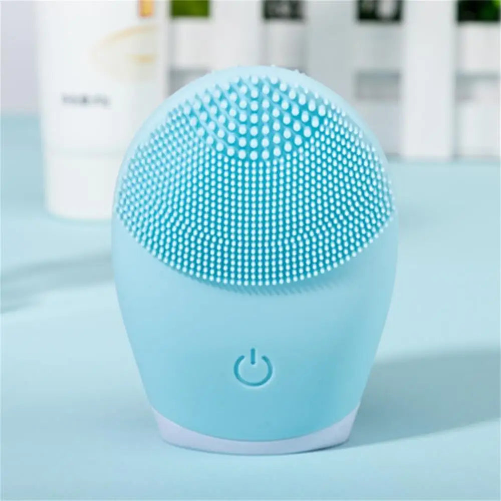 Electric Silicone Facial Cleansing Brush – High-Frequency Vibration Deep Clean & Massage Tool