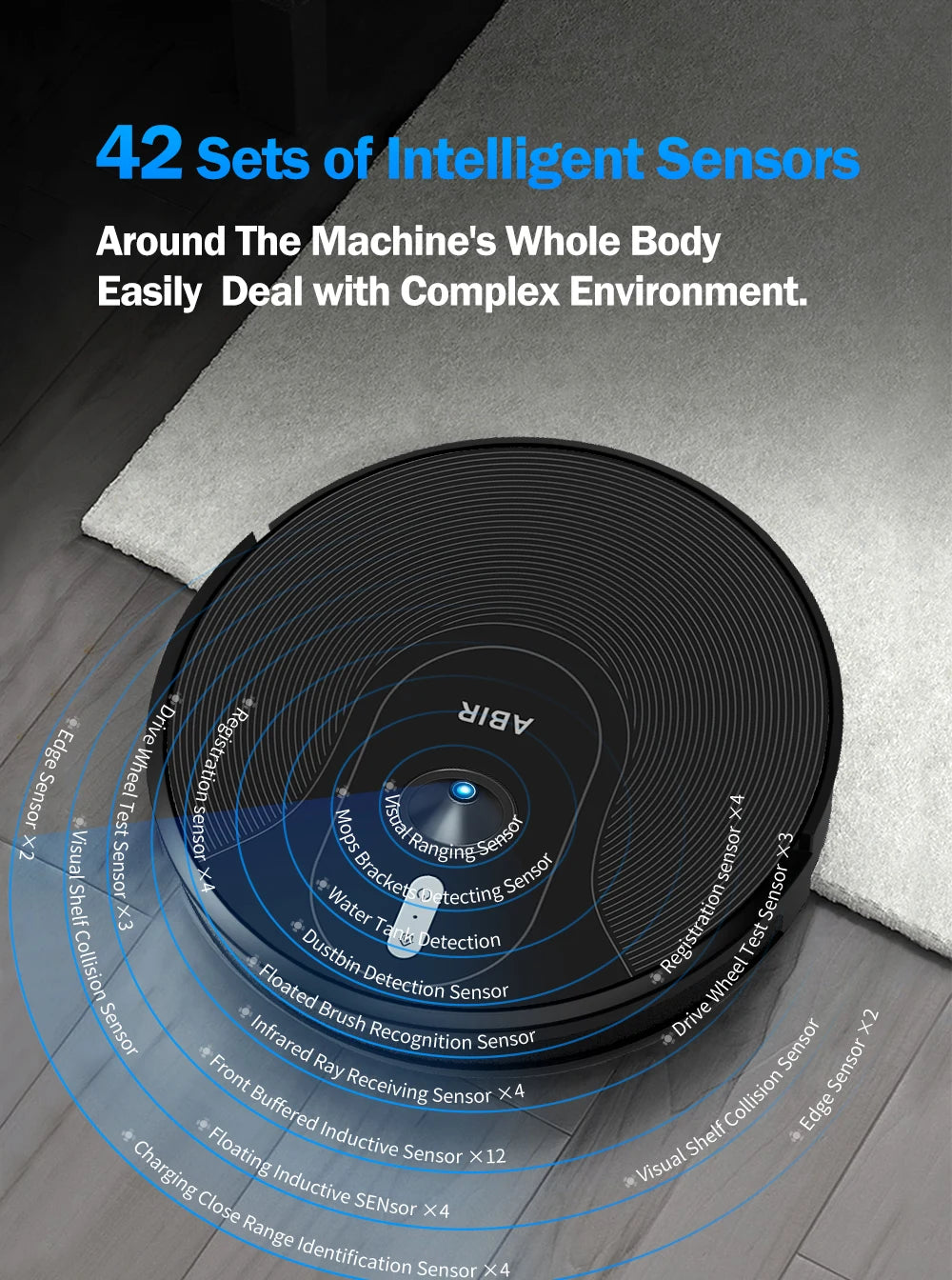 ABIR X6 Pro Robot Vacuum & Mop Combo – 6000Pa Power, Visual Mapping, Voice Control