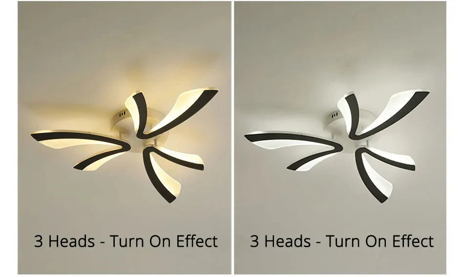 JAYGIY LIGHT Butterfly LED Ceiling Light | Dimmable Remote Control, Modern White
