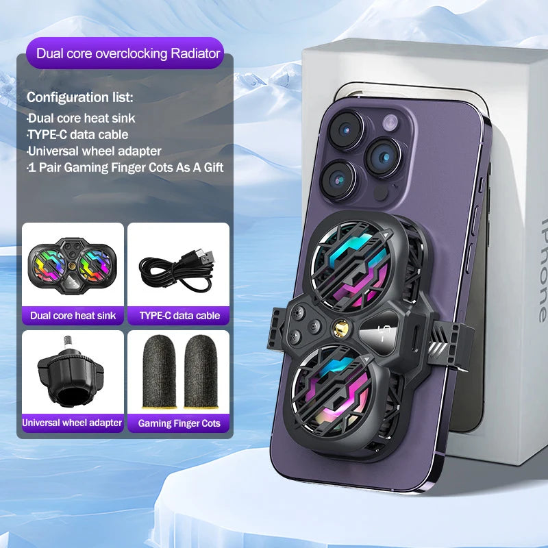K11/K12 Mobile Live Streaming Radiator – Dual-Core Phone Cooler with Digital Display