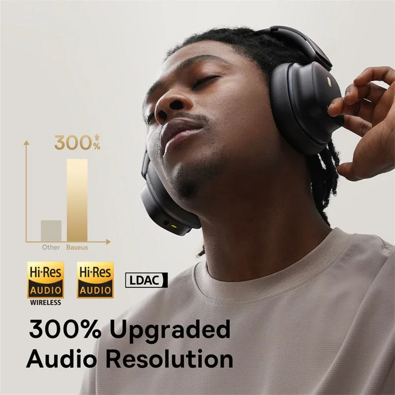 BASEUS Bowie 30 Max ANC Wireless Headphones – LDAC, Spatial Audio, 65H Battery