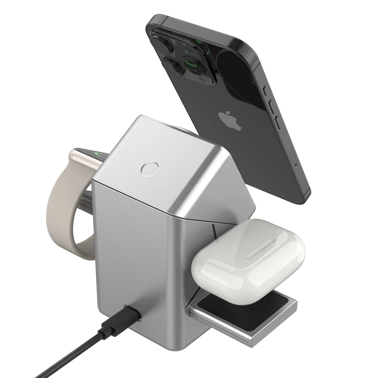 15W Fast Charging 3-in-1  Magic Cube Spin Wireless Charger with Strong Magnetism