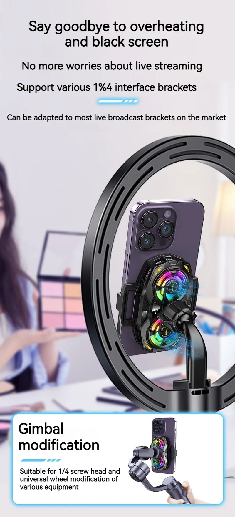 K32 Smartphone Cooler | Dual-Core Radiator, Digital Temperature Display & RGB